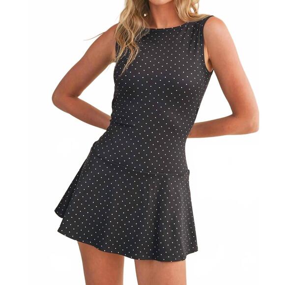 KIMBERLY C Dresses & Skirts - NEW KIMBERLY C drop waist polka dot a-line mini dress in black